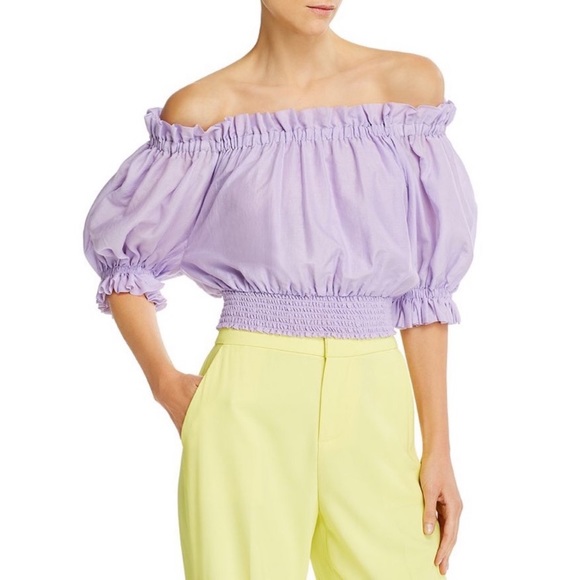 Alice + Olivia Tops - NWT Alice + Olivia Lavender Off-the-Shoulder Top